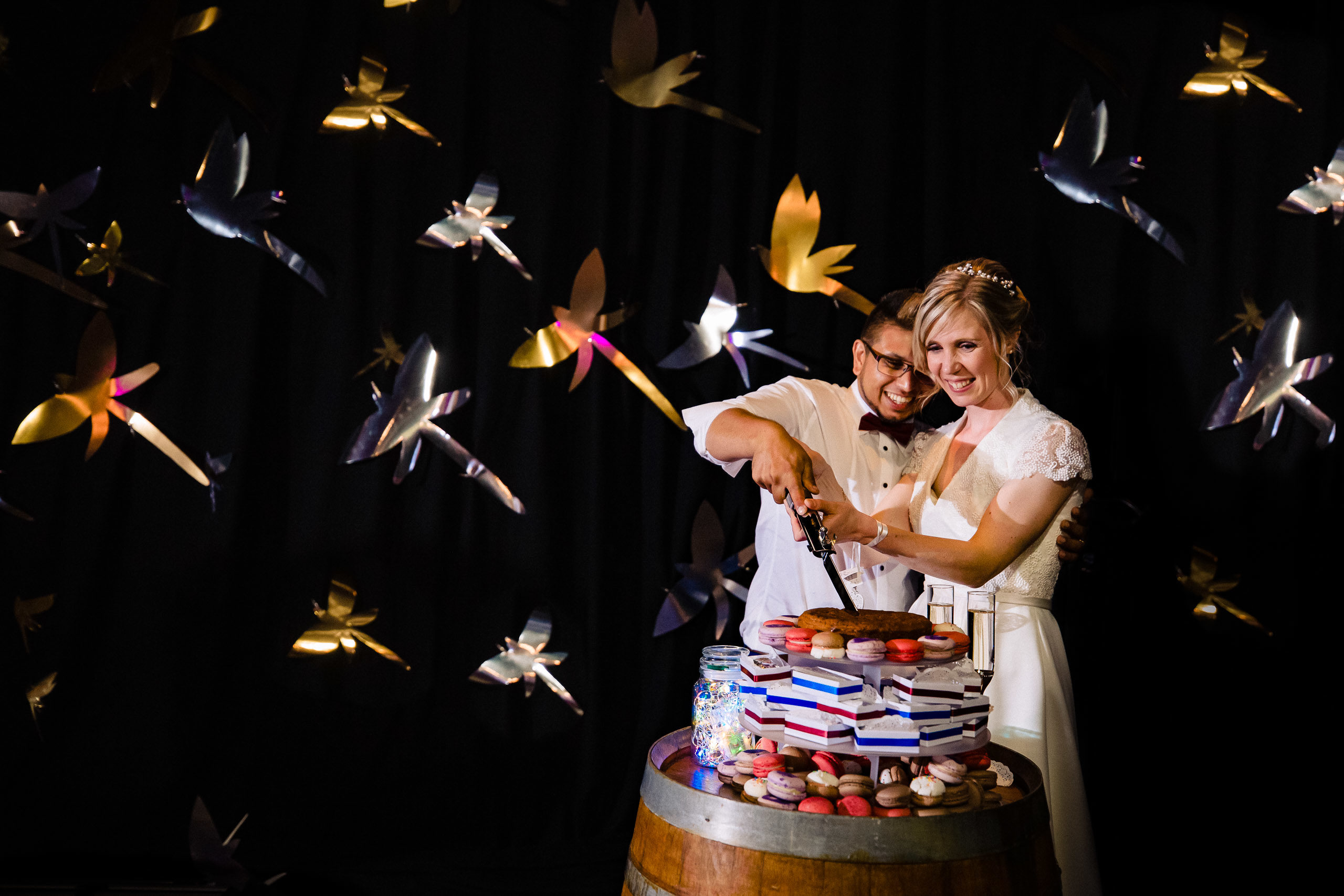 brunswick wedding photography wick studio reception cake cut