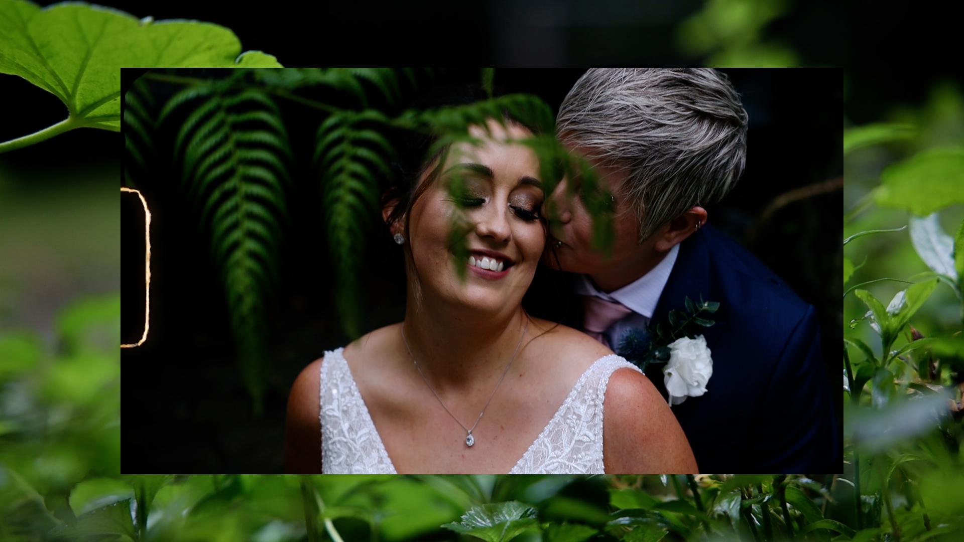 same sex couple kissing during their elopement photography in melbourne