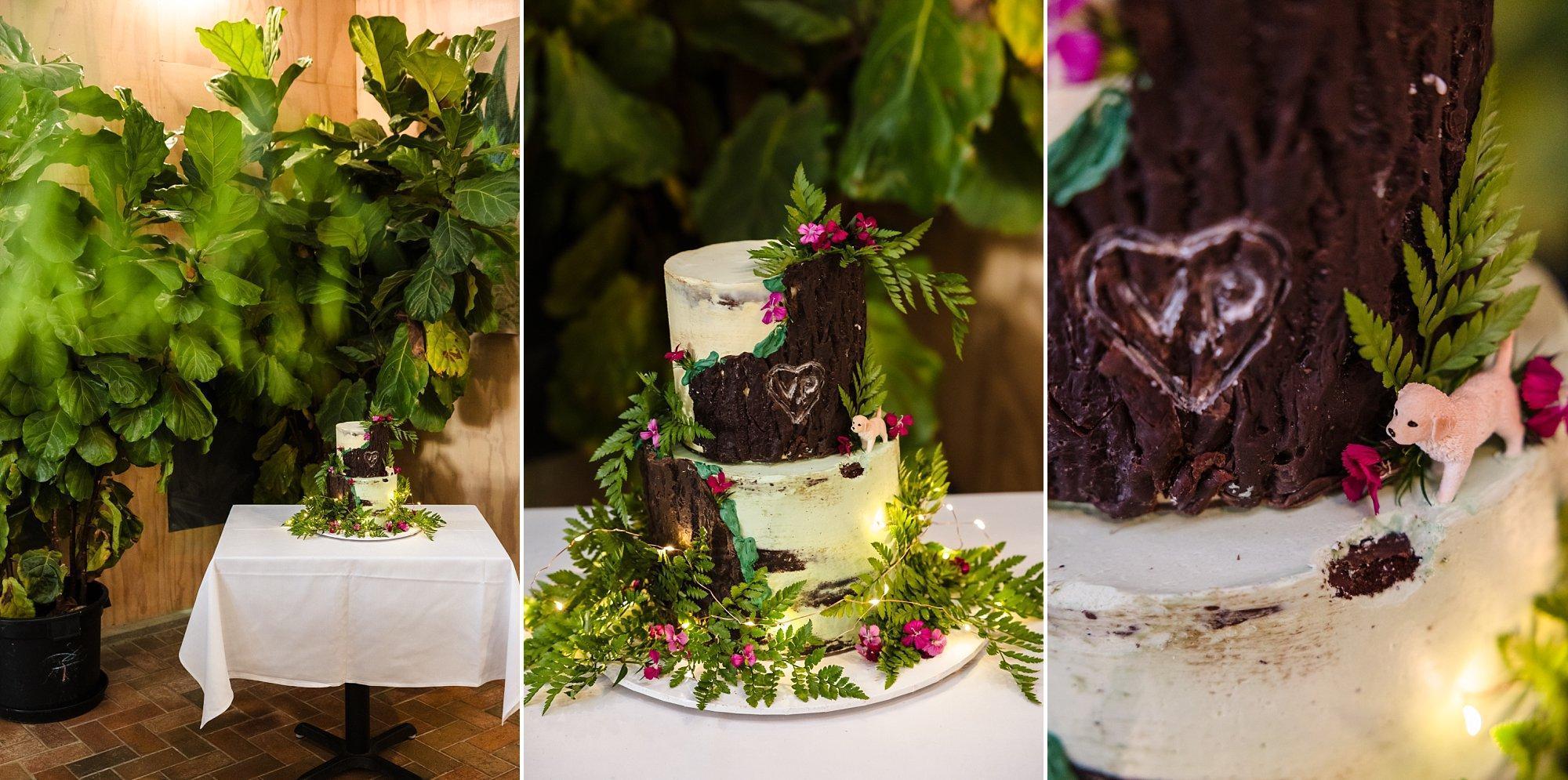 wedding cake at the feasting shed wedding
